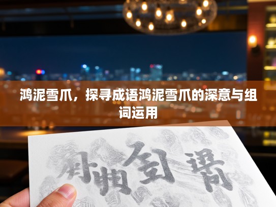 鸿泥雪爪,探寻成语鸿泥雪爪的深意与组词运用 鸿泥雪爪,探寻成语鸿泥雪爪的深意与组词运用