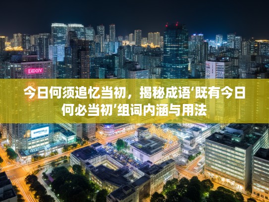 今日何须追忆当初，揭秘成语‘既有今日何必当初’组词内涵与用法