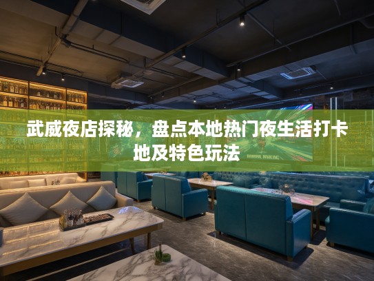 武威夜店探秘，盘点本地热门夜生活打卡地及特色玩法