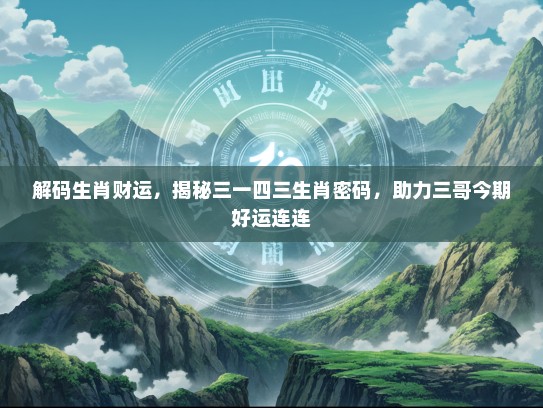 解码生肖财运,揭秘三一四三生肖密码,助力三哥今期好运连连 解码生肖财运,揭秘三一四三生肖密码,助力三哥今期好运连连