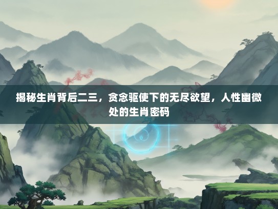 揭秘生肖背后二三，贪念驱使下的无尽欲望，人性幽微处的生肖密码