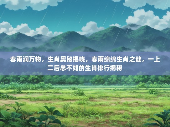 春雨润万物,生肖奥秘揭晓,春雨绵绵生肖之谜,一上二后总不如的生肖排行揭秘 春雨润万物,生肖奥秘揭晓,春雨绵绵生肖之谜,一上二后总不如的生肖排行揭秘