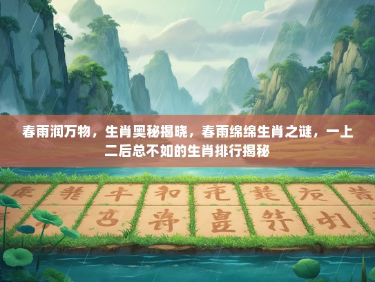 春雨润万物,生肖奥秘揭晓,春雨绵绵生肖之谜,一上二后总不如的生肖排行揭秘 春雨润万物,生肖奥秘揭晓,春雨绵绵生肖之谜,一上二后总不如的生肖排行揭秘