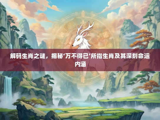 解码生肖之谜，揭秘‘万不得已’所指生肖及其深刻命运内涵