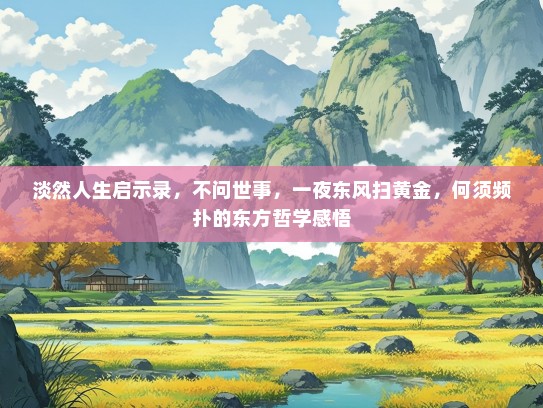 淡然人生启示录,不问世事,一夜东风扫黄金,何须频扑的东方哲学感悟 淡然人生启示录,不问世事,一夜东风扫黄金,何须频扑的东方哲学感悟