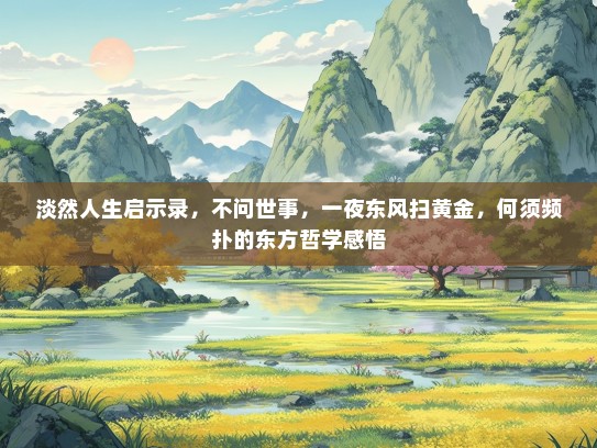 淡然人生启示录,不问世事,一夜东风扫黄金,何须频扑的东方哲学感悟 淡然人生启示录,不问世事,一夜东风扫黄金,何须频扑的东方哲学感悟