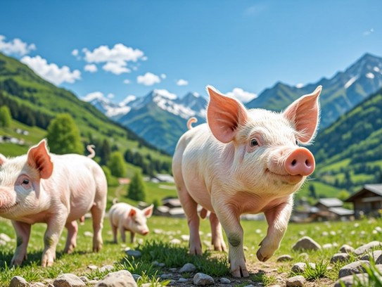 阳光猪影，生肖猪在明媚春光中的悠然生活点滴