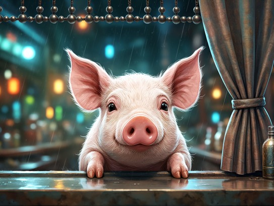 春雨润猪心,珠帘难掩情——生肖猪在绵绵春雨中的温馨生活点滴 春雨润猪心,珠帘难掩情——生肖猪在绵绵春雨中的温馨生活点滴