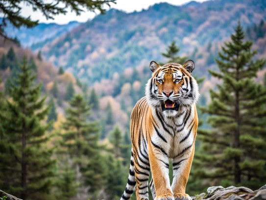 虎气逼人,气宇轩昂生肖虎在山林间啸傲,尽显王者风采与勇猛精神 虎气逼人,气宇轩昂生肖虎在山林间啸傲,尽显王者风采与勇猛精神