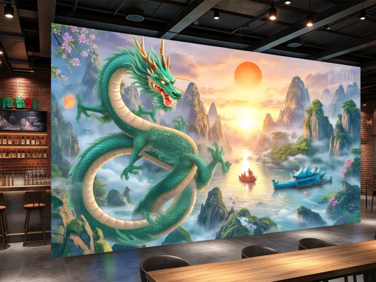 东方破晓，阳春三月生肖龙腾跃，万象更新成语龙腾四海共鉴美好时光