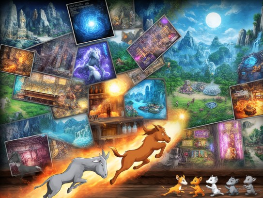 生肖追逐战，生肖十二宫，欲望驱动下的求财求食传奇冒险