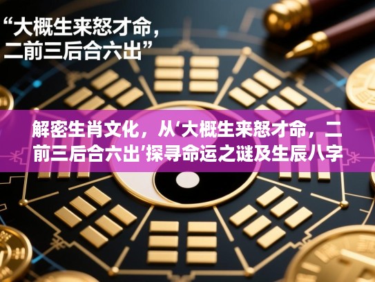 解密生肖文化,从‘大概生来怒才命,二前三后合六出’探寻命运之谜及生辰八字解读 解密生肖文化,从‘大概生来怒才命,二前三后合六出’探寻命运之谜及生辰八字解读