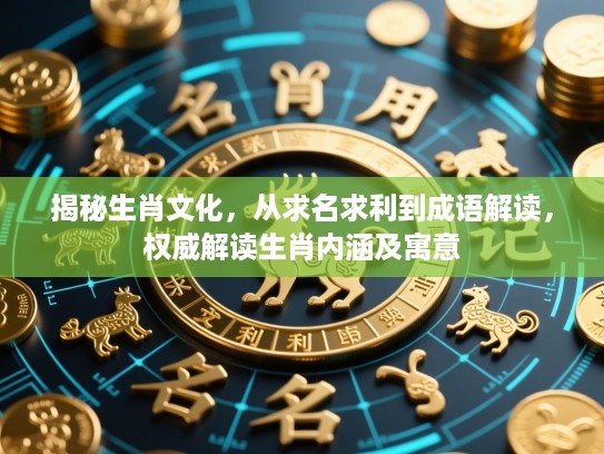 揭秘生肖文化，从求名求利到成语解读，权威解读生肖内涵及寓意