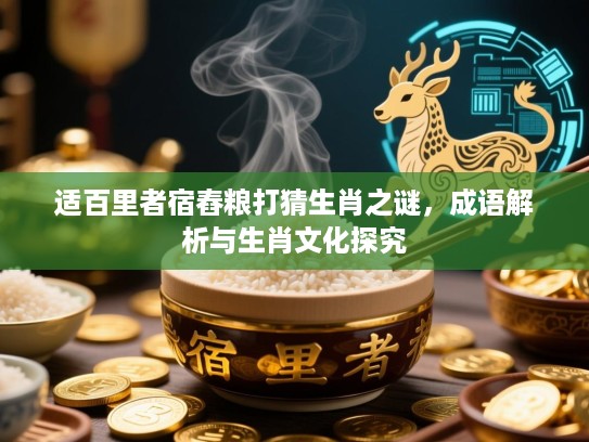 适百里者宿舂粮打猜生肖之谜,成语解析与生肖文化探究 适百里者宿舂粮打猜生肖之谜,成语解析与生肖文化探究