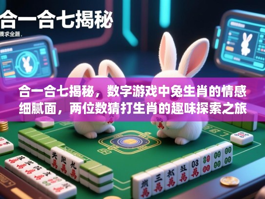 合一合七揭秘,数字游戏中兔生肖的情感细腻面,两位数猜打生肖的趣味探索之旅 合一合七揭秘,数字游戏中兔生肖的情感细腻面,两位数猜打生肖的趣味探索之旅