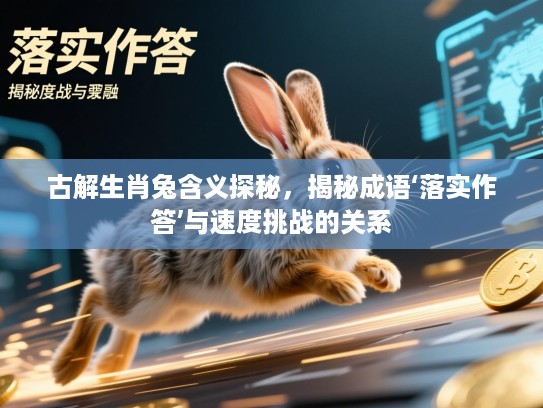 古解生肖兔含义探秘,揭秘成语‘落实作答’与速度挑战的关系 古解生肖兔含义探秘,揭秘成语‘落实作答’与速度挑战的关系